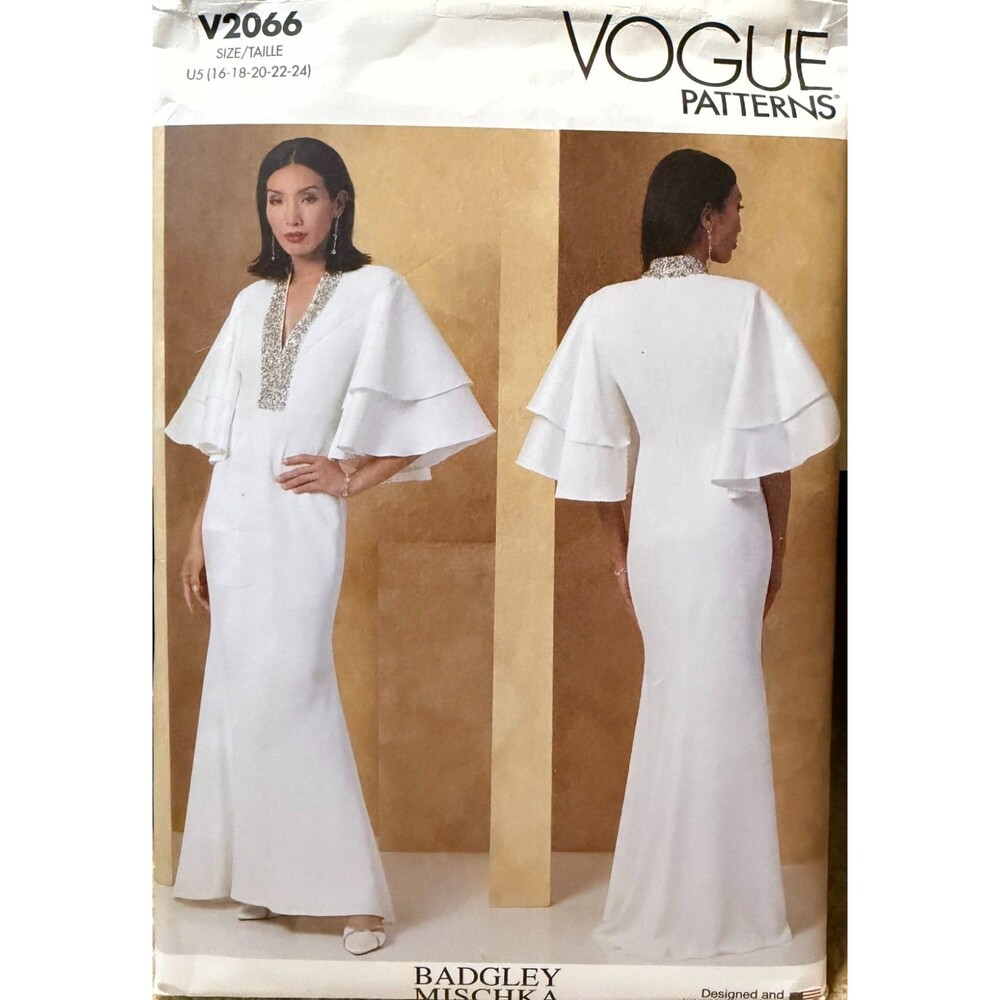 Pattern Misses Sz U5 (16-18-20-22-24) Badgley Mischka Dress Vogue V2066